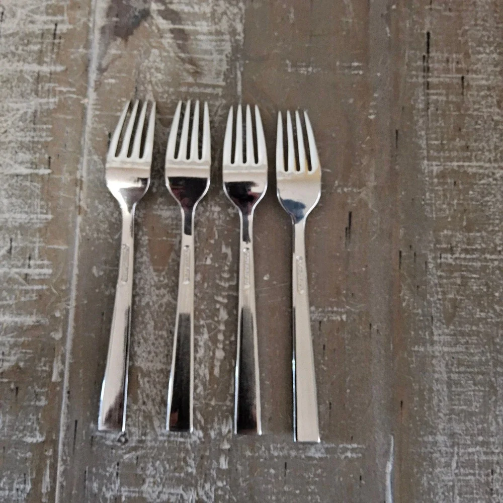 Dansk Meridian Salad Fork Set of 4 Stainless Steel 18/10 Flatware MCM